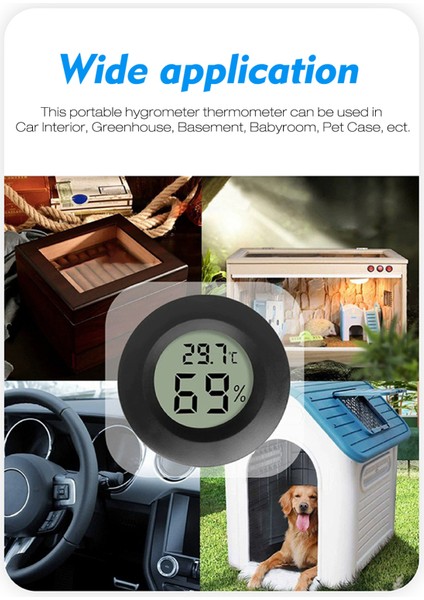 Dijital Nem ve Sıcaklık Ölçer LCD Iç/dış Mekan 3'lü Paket (Yurt Dışından) fiyatları