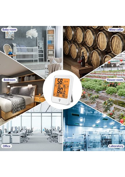 2'li Paket Iç Mekan Termometre Higrometre Arka Aydınlatmalı Beyaz Pil Dahil (Yurt Dışından) fiyatları