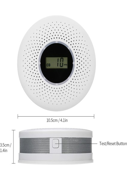 2'si 1 Arada Lı LCD Ekranlı Karbonmonoksit ve Duman Alarmı (Yurt Dışından)
