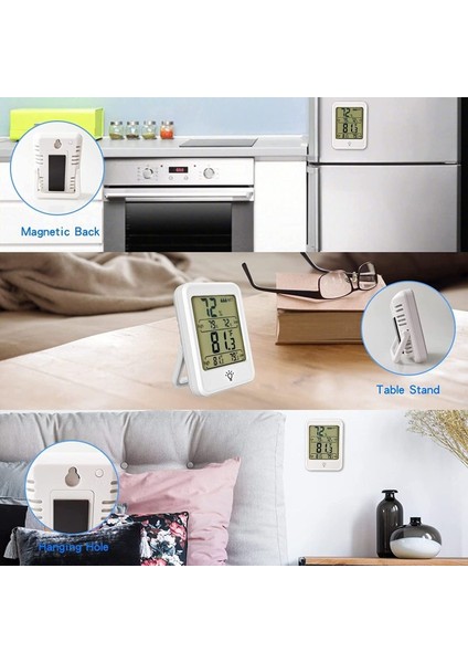 2'li Paket Iç Mekan Termometre Higrometre Arka Aydınlatmalı Beyaz Pil Dahil (Yurt Dışından) indirimleri