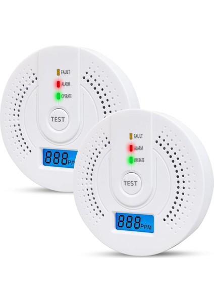 2'li Paket Dijital Ekranlı Karbonmonoksit Dedektörü Ev Alarmı (Yurt Dışından)