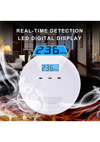 LCD Ekranlı Karbonmonoksit Dedektörü - Ev, Mutfak ve Otel (Yurt Dışından)