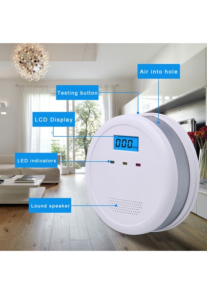 LCD Ekranlı Karbonmonoksit Dedektörü - Ev, Mutfak ve Otel (Yurt Dışından)
