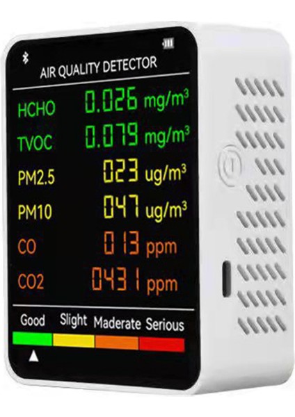 6’lı 1 Arada Pm2.5 Hcho Co2 Hava Kalitesi Ölçer Taşınabilir LCD Ekran - Ev Ofis Otel (Yurt Dışından)