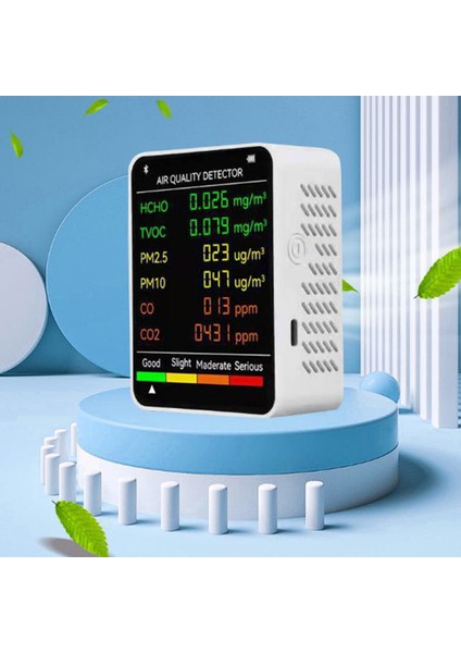 6’lı 1 Arada Pm2.5 Hcho Co2 Hava Kalitesi Ölçer Taşınabilir LCD Ekran - Ev Ofis Otel (Yurt Dışından)