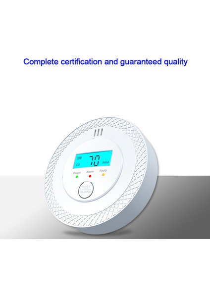 Karbonmonoksit Dedektörü LCD LED Ekranlı Alarm (Yurt Dışından)