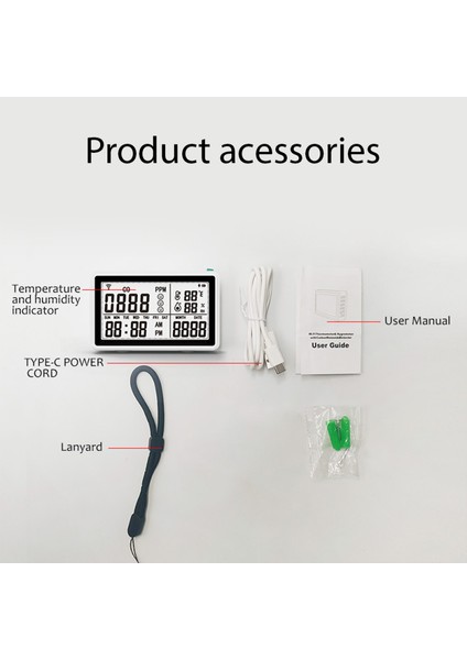 Akıllı Wifi Sıcaklık Nem Sensörü Tuya Uyarılı LCD Ekran (Yurt Dışından)