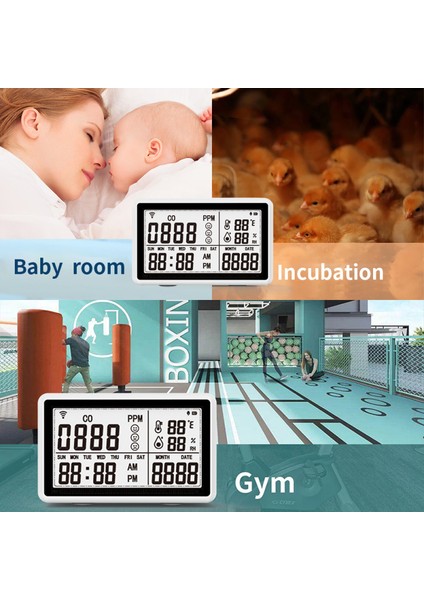 Akıllı Wifi Sıcaklık Nem Sensörü Tuya Uyarılı LCD Ekran (Yurt Dışından)