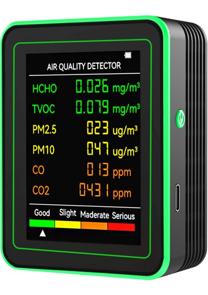 6'lı 1 Arada Duvara Monte Hava Kalitesi Monitörü Pm2.5 Co2 Hcho Tvoc (Yurt Dışından)