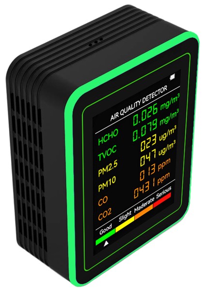 6'lı 1 Arada Duvara Monte Hava Kalitesi Monitörü Pm2.5 Co2 Hcho Tvoc (Yurt Dışından)