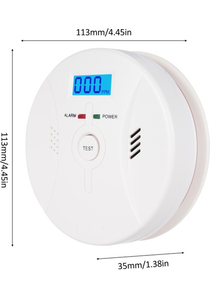 2'li 1 Arada LED Ekranlı Duman ve Karbonmonoksit Dedektörü (Yurt Dışından)