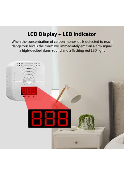 3'lü Paket LCD Ekranlı Ses ve Işık Alarmlı Taşınabilir Karbonmonoksit Dedektörü (Yurt Dışından)