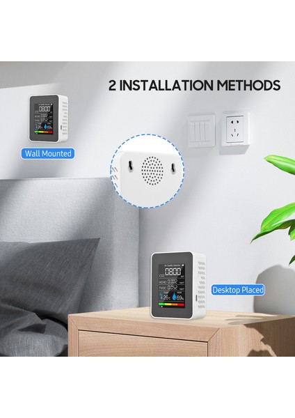 Taşınabilir 5'li Hava Kalitesi Ölçer, Co2 Formaldehit Dedektörü Şarj Edilebilir LCD Ekran (Yurt Dışından)