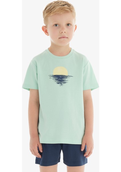 Erkek Çocuk T-Shirt 40750 - Açık Turkuaz