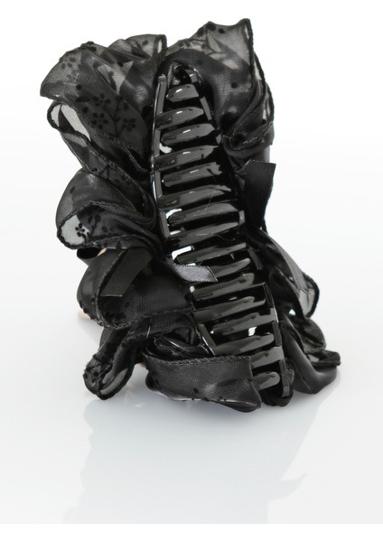 Fiyonk Model Çiçek Desenli Tüllü Şık Mandal Toka