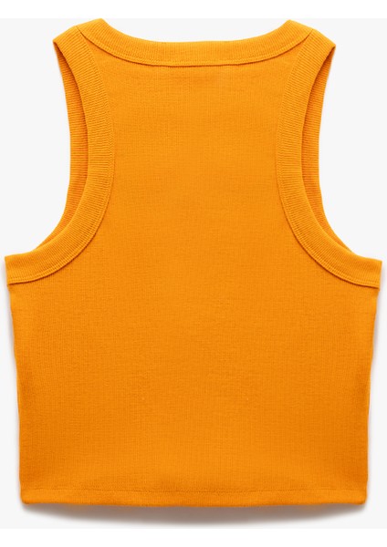 Halter Yaka Fitilli Slim Fit Crop Kadın Atlet