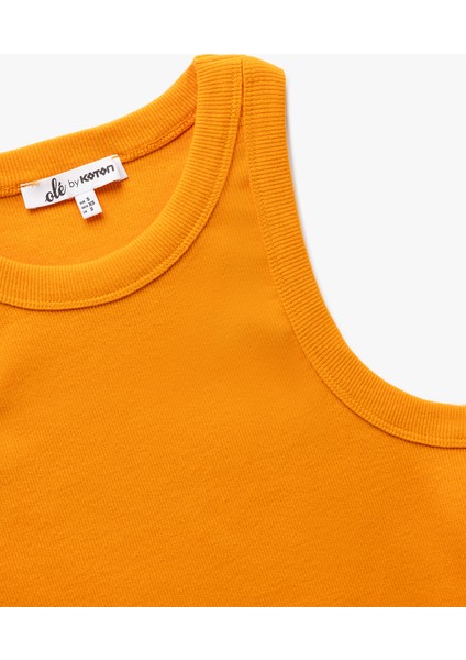 Halter Yaka Fitilli Slim Fit Crop Kadın Atlet
