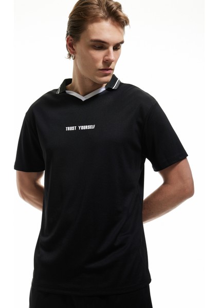 Polo Yaka Regular Fit Kısa Kollu Baskılı Spor Tişört modelleri