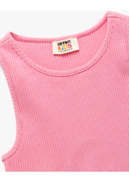 Pamuklu Arkası Pencere Detaylı Kaşkorse Basic Crop Atlet