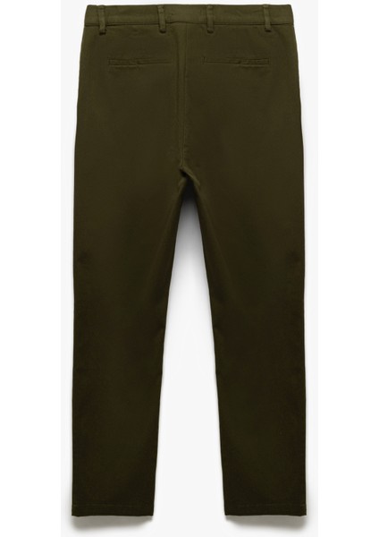 Pamuklu Cep Detaylı Slim Fit Chino Pantolon fiyatları
