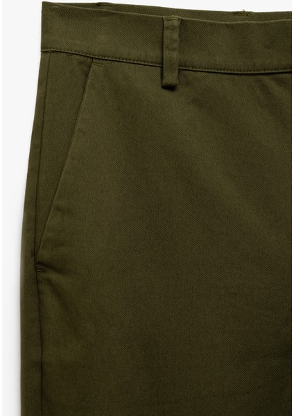 Pamuklu Cep Detaylı Slim Fit Chino Pantolon modelleri