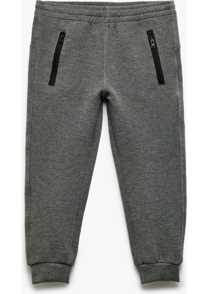 Fermuar Detaylı Beli Lastikli Jogger Eşofman Altı