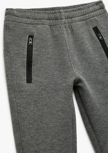 Fermuar Detaylı Beli Lastikli Jogger Eşofman Altı modelleri