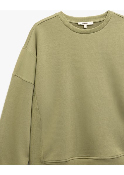 Üç Iplik Uzun Kollu Bisiklet Yaka Basic Sweatshirt