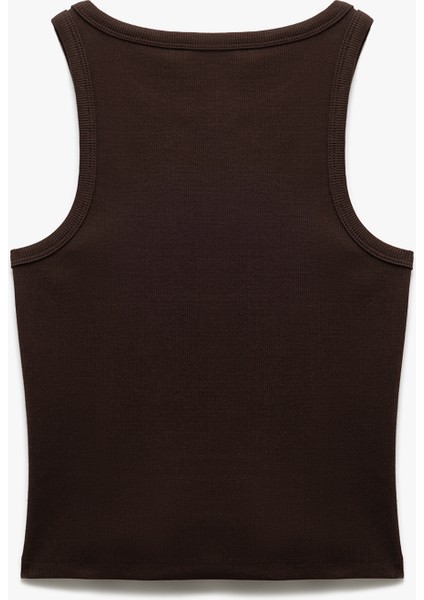 Pamuklu Kolsuz Bisiklet Yaka Slim Fit Crop Atlet