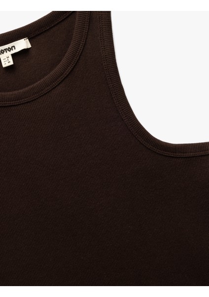 Pamuklu Kolsuz Bisiklet Yaka Slim Fit Crop Atlet