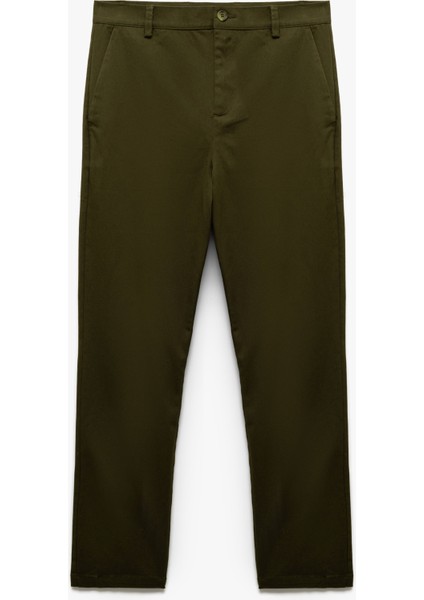 Pamuklu Cep Detaylı Slim Fit Chino Pantolon