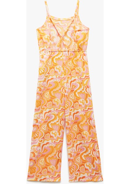 Askılı Bisiklet Yaka Kolsuz Desenli Uzun Tulum fiyatları