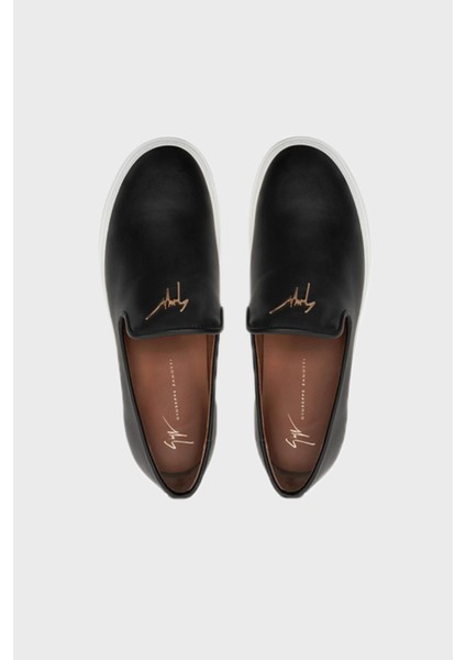 Logolu Deri Kalın Tabanlı Loafer Ayakkabı Erkek Ayakkabı EU40011 fırsatları