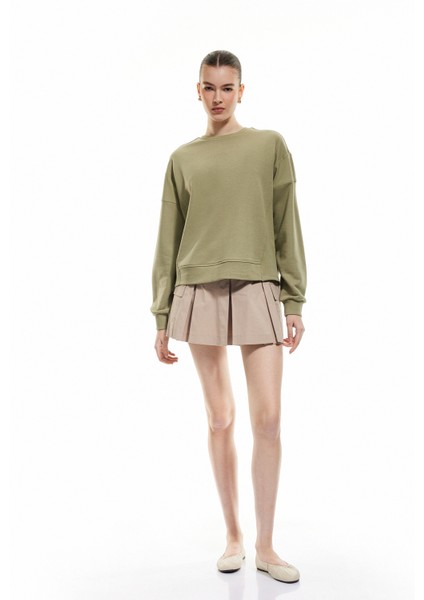Üç Iplik Uzun Kollu Bisiklet Yaka Basic Sweatshirt fiyatları