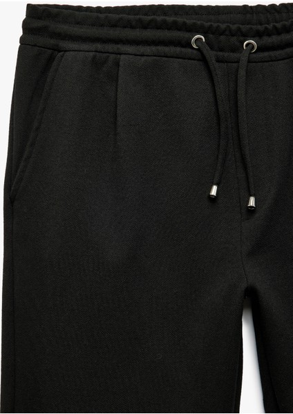 Dikiş Detaylı Pamuk Karışımlı Beli Bağcıklı Eşofman Altı indirimleri