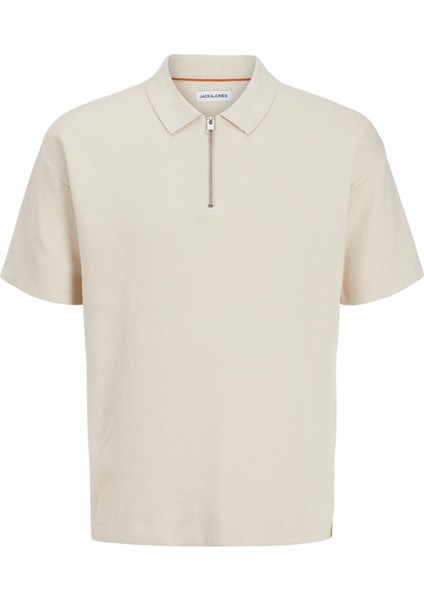 Erkek Polo Yaka Yarim Fermuarli Triko - Troy