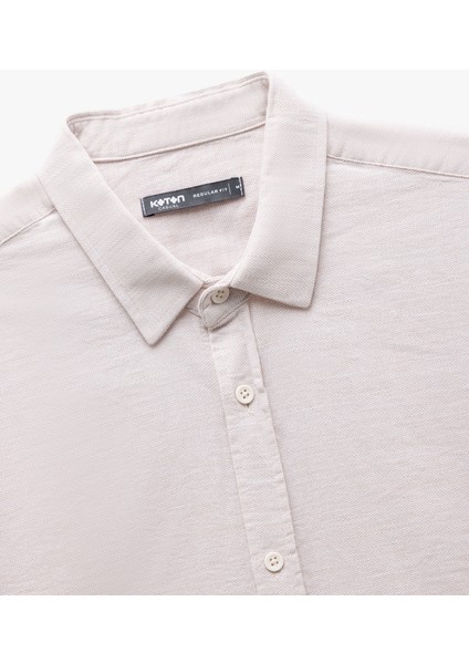 Pamuklu Düğmeli Armürlü Uzun Kollu Gömlek modelleri