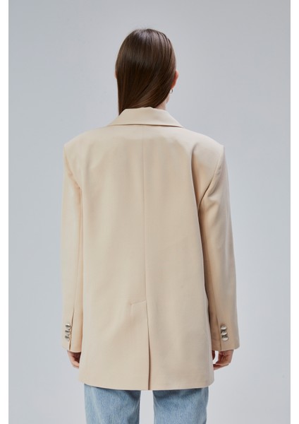 Kadın Oversize Astarlı Dokuma Blazer Ceket indirimleri