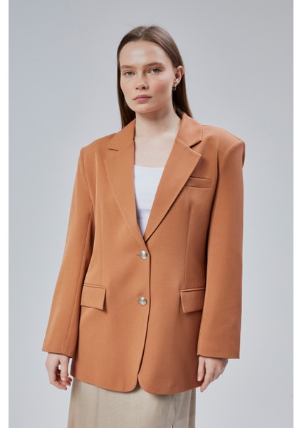 Kadın Oversize Astarlı Dokuma Blazer Ceket modelleri