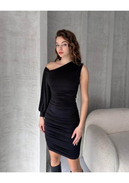 Tek Omuz Drapeli Mini Elbise modelleri