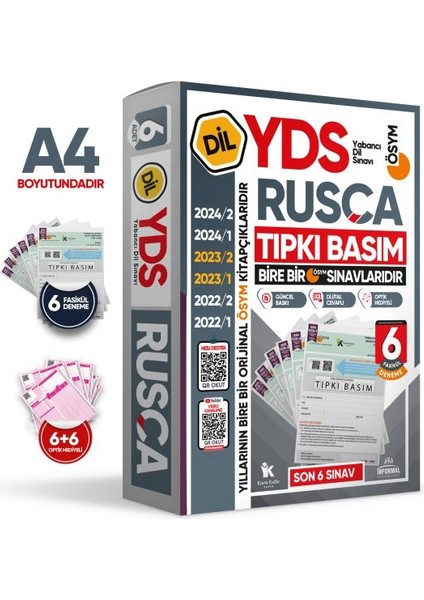 Karakutu Yayınları 2025 Yds Rusça Ösym Tıpkı Basım Çıkmış Soru Deneme Paketi 6lı Fasikül Seti