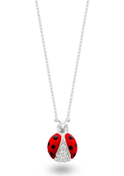 Uğur Böceği Gümüş Kolye 925 Ayar Gümüş Kolye Minimalist Küçük Ssladybug