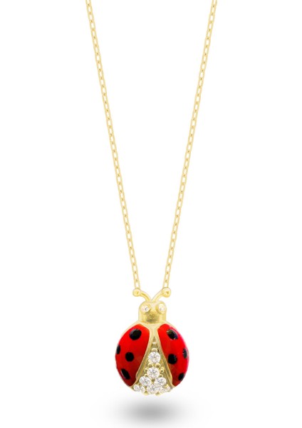 Uğur Böceği Gümüş Kolye 925 Ayar Gümüş Kolye Minimalist Küçük Ssladybug