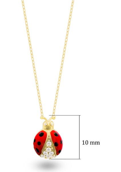 Uğur Böceği Gümüş Kolye 925 Ayar Gümüş Kolye Minimalist Küçük Ssladybug