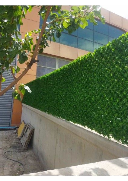 60 cm Çim Çit - Dekoratif Yeşil Bahçe Çim Çiti - Çi mli Tel Örgü