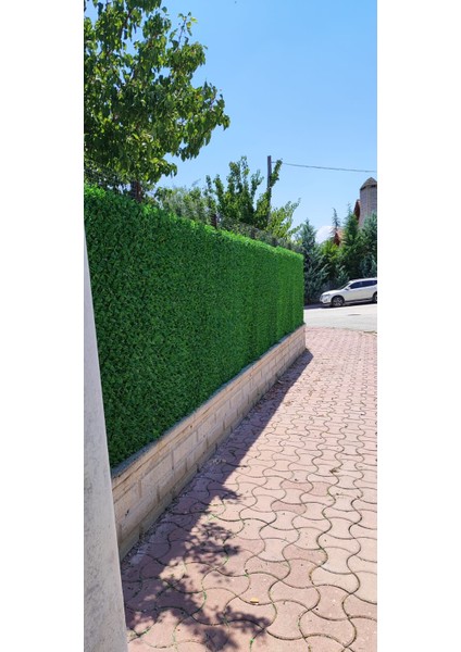 60 cm Çim Çit - Dekoratif Yeşil Bahçe Çim Çiti - Çi mli Tel Örgü