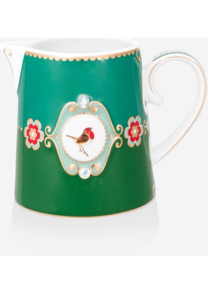 Love Birds Yeşil Porselen Sütlük 270 ml