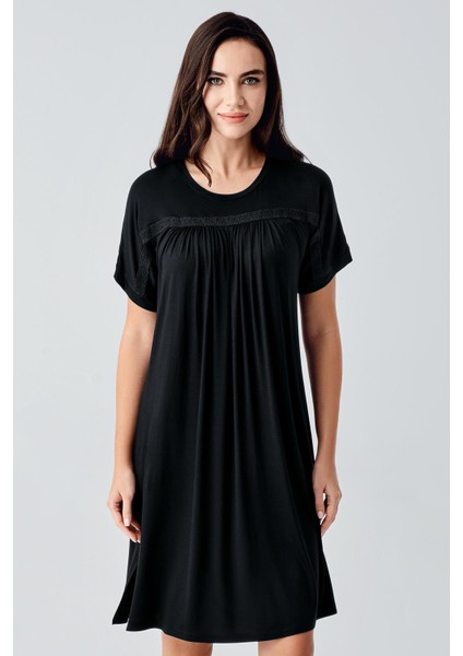 Dantelli Kısa Kollu Esnek Viskoz Gecelik 17104 fiyatları