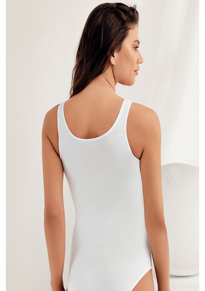 Dar Askılı U Yaka Çıtçıtlı Body Beyaz MB880 fiyatları