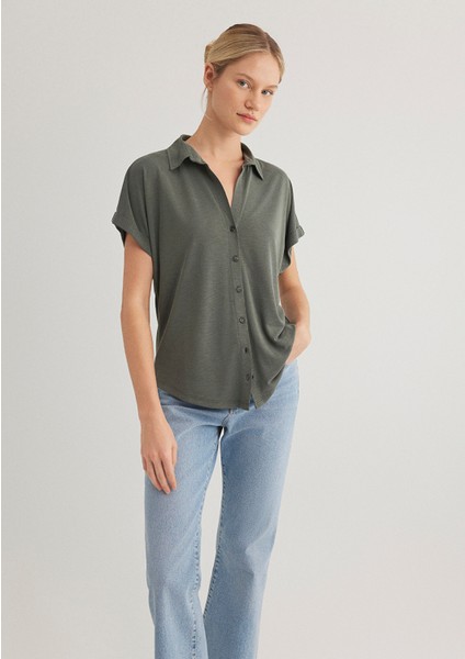 Lux Touch Tencel Tm Yeşil Modal GÖMLEK168081-71553